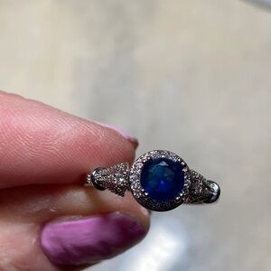 Vintage Blue and Silver Gemstone Ring